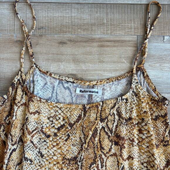 Reformation Vivette Snakeskin Mini Slip Dress Size M - Picture 3 of 5